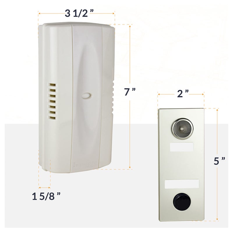 Newhouse Hardware 2-Note Mechanical Door Bell Chime and Door Button with Viewer, Silver - Image 2